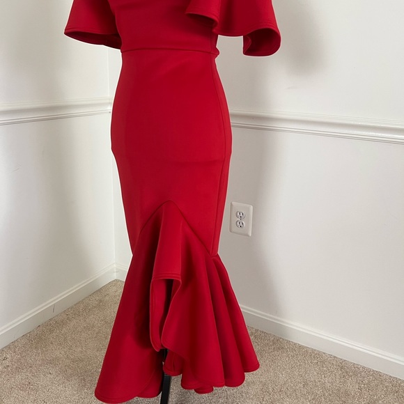 Red ruffle bodycon dress - Picture 4 of 4